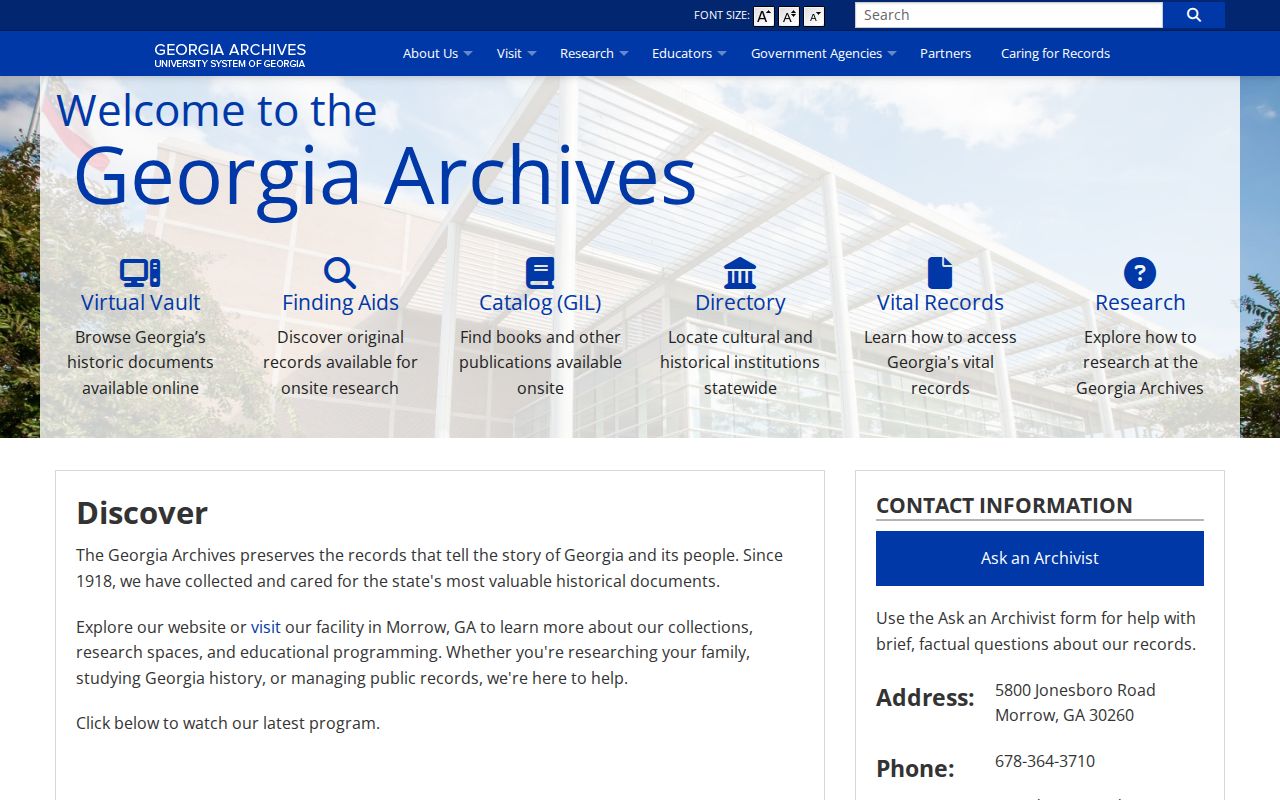 Peachtree Corners people directories Georgia Archives research access