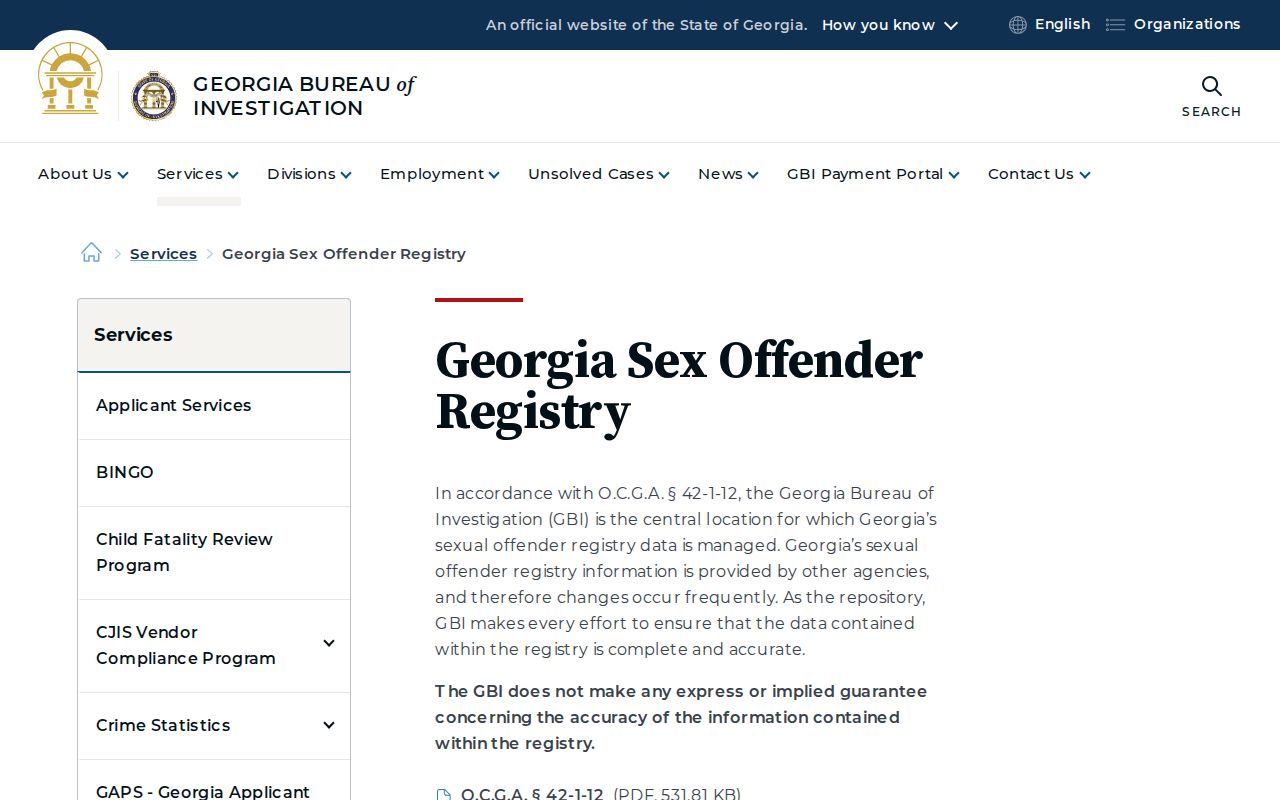 Peachtree Corners public records Georgia offender registry